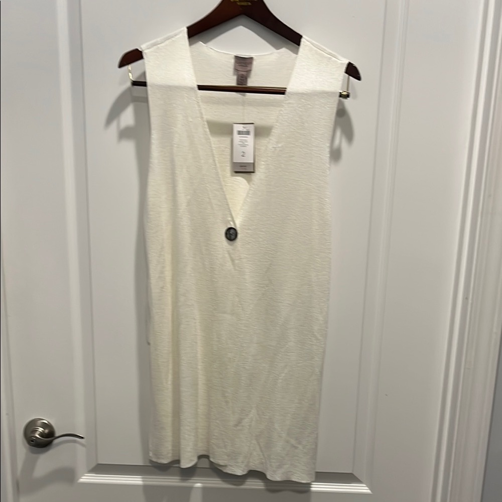 White Sleeveless Knit Top